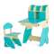 Комплект детский столик с дверцами  и стульчик БЕЛ - 03 - бирюзово-бежевый