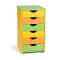 Тумба детская на 6 полок - салатово-желто-оранжевый