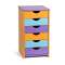 Тумба детская на 6 полок - фиолетово-оранжевый-голубой