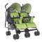 Прогулочная коляска-трость для двойни Bambola pollino - серо/зеленый
