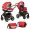 Детская коляска Tutis Nanni 2 в 1 - алый/кожа серебро