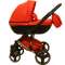 Детская коляска Ray Victoria Lux 2 в 1 - красная кожа/белая люлька