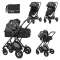 Детская коляска Lorelli Sena 3 в 1 - black marble 2021