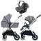 Детская коляска BubaGo Lacio Chrom 3 в 1 - grey