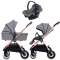 Детская коляска BubaGo Lacio Bronze 3 в 1 - grey