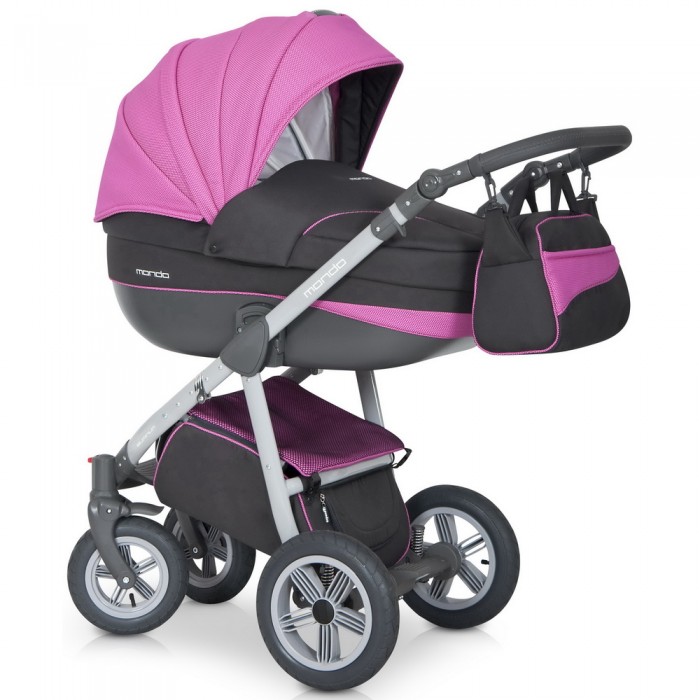 Детская коляска Riko (Expander) Mondo grey Line - pink
