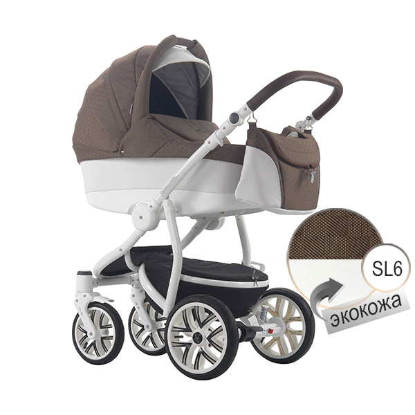 Детская коляска Bebetto Torino эко-кожа+ткань - SL06