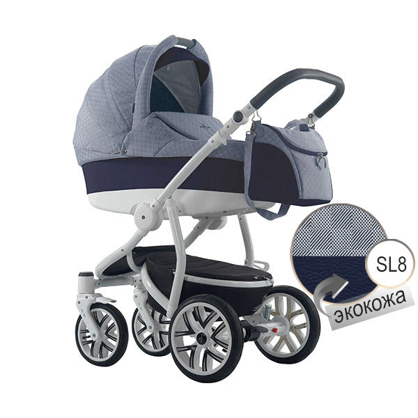 Детская коляска Bebetto Torino эко-кожа+ткань - SL08