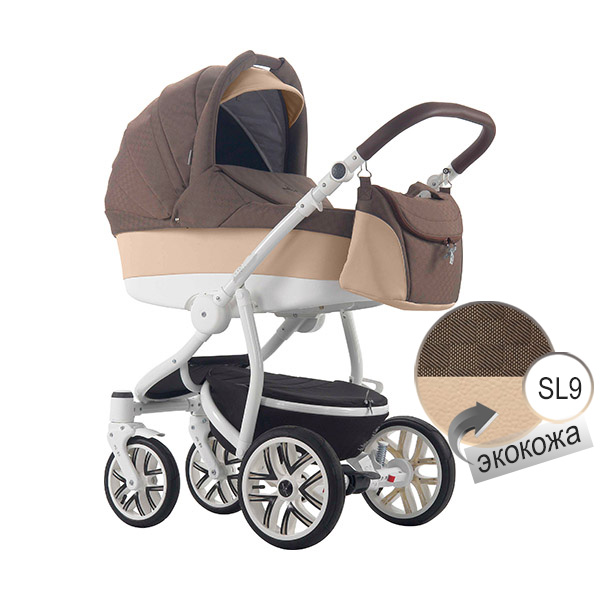 Детская коляска Bebetto Torino эко-кожа+ткань - SL09