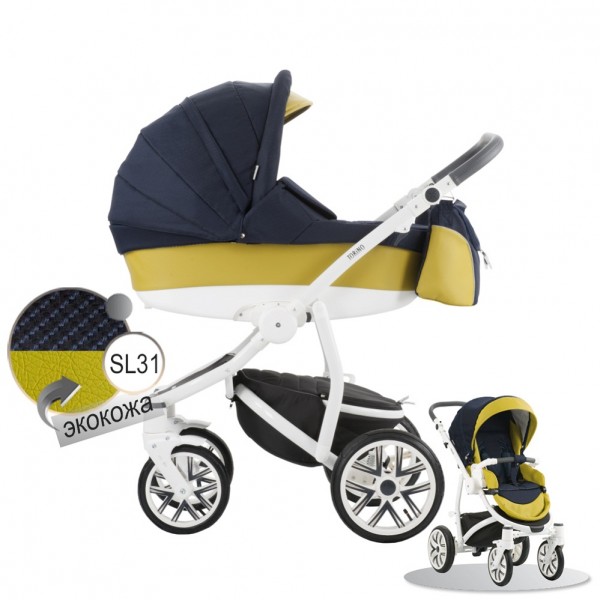 Детская коляска Bebetto Torino эко-кожа+ткань - SL31