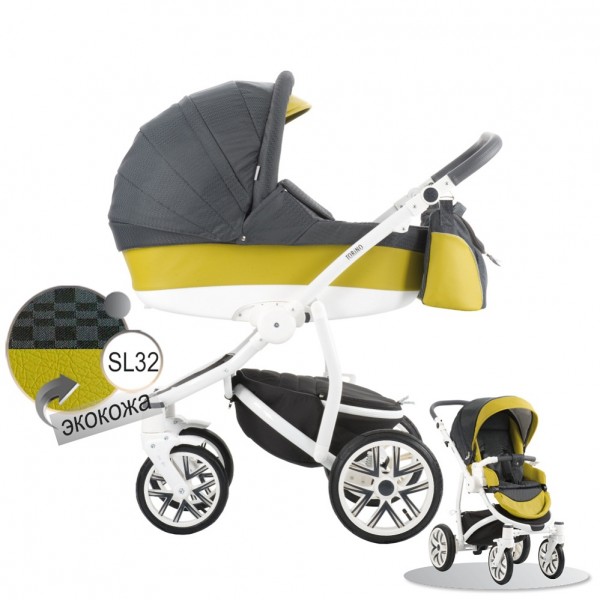 Детская коляска Bebetto Torino эко-кожа+ткань - SL32