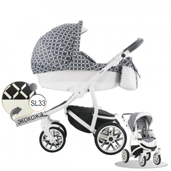 Детская коляска Bebetto Torino эко-кожа+ткань - SL33