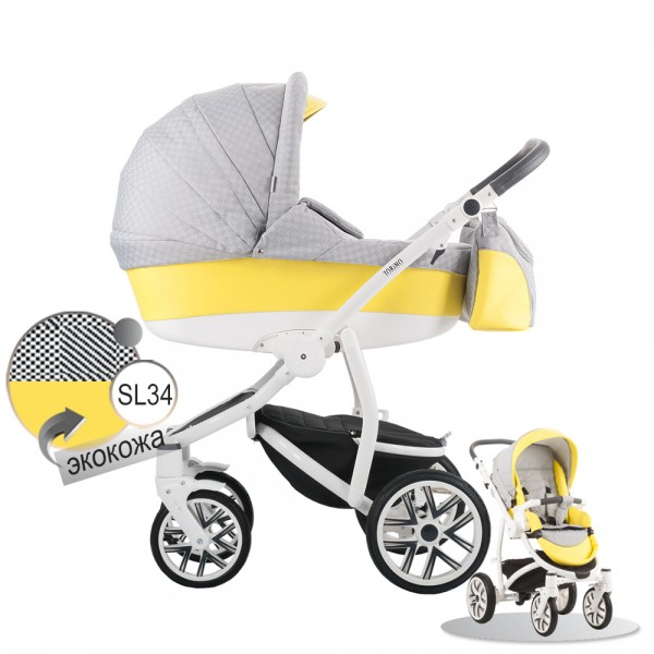 Детская коляска Bebetto Torino эко-кожа+ткань - SL34