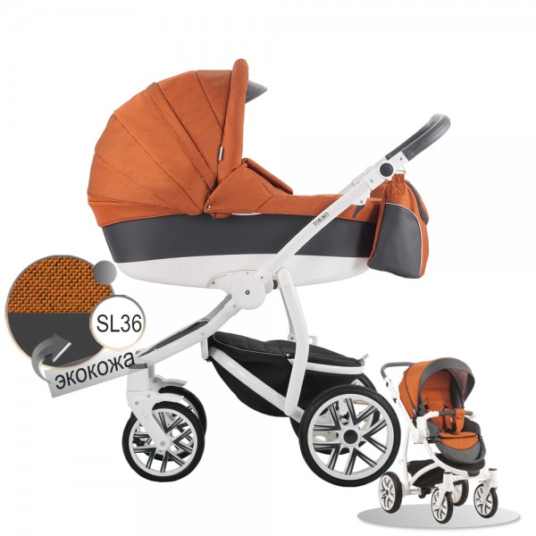 Детская коляска Bebetto Torino эко-кожа+ткань - SL36