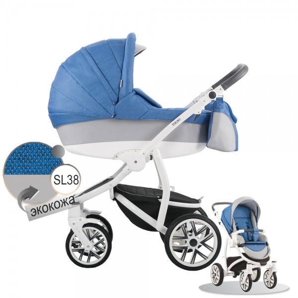 Детская коляска Bebetto Torino эко-кожа+ткань - SL38