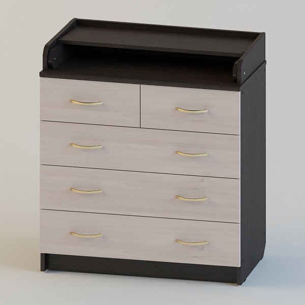 Комод пеленальный Атон КР 80 К/5 ЛДСП - венге-береза