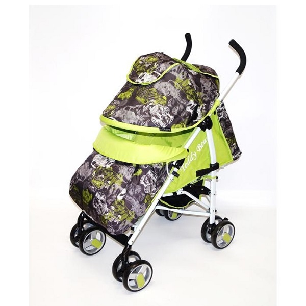 Детская прогулочная коляска Мишутка SL 109 - машинки с салатовым