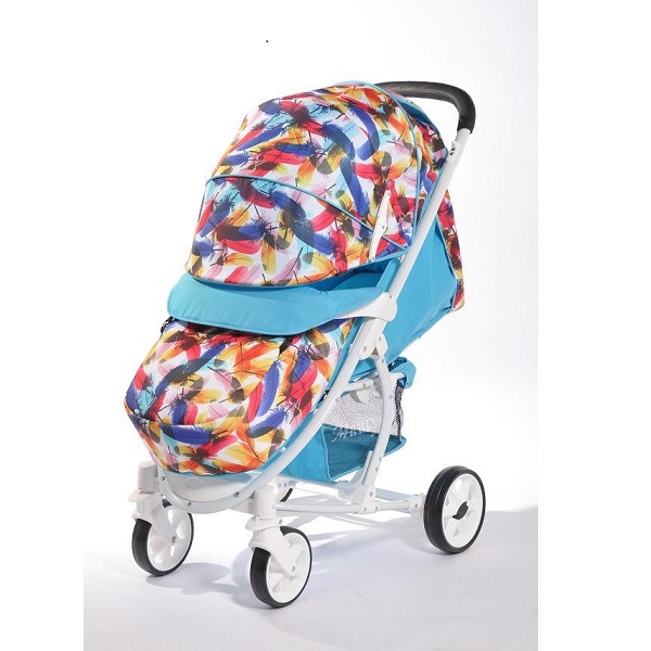 Прогулочная коляска Мишутка SL 461 - перья голубой