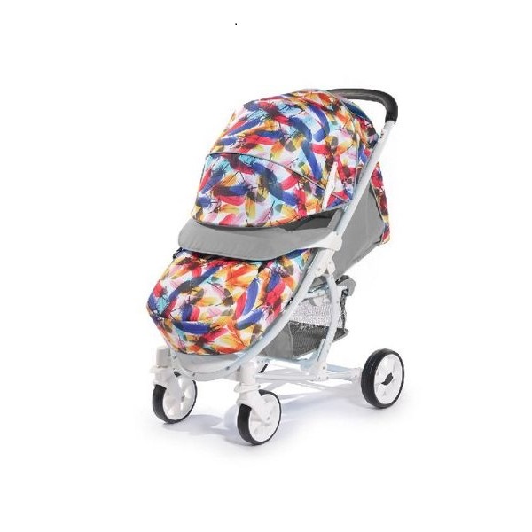 Прогулочная коляска Мишутка SL 461 - перья серый