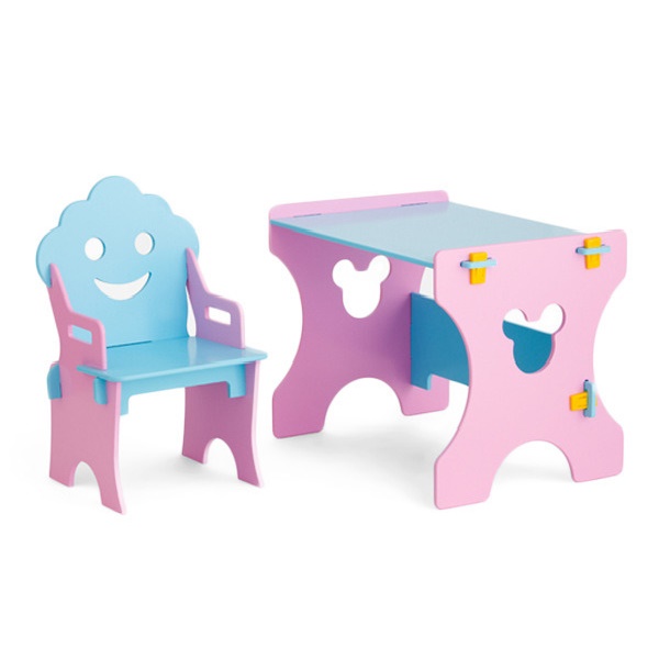 Детский столик и стульчик Гномик - розово-голубой
