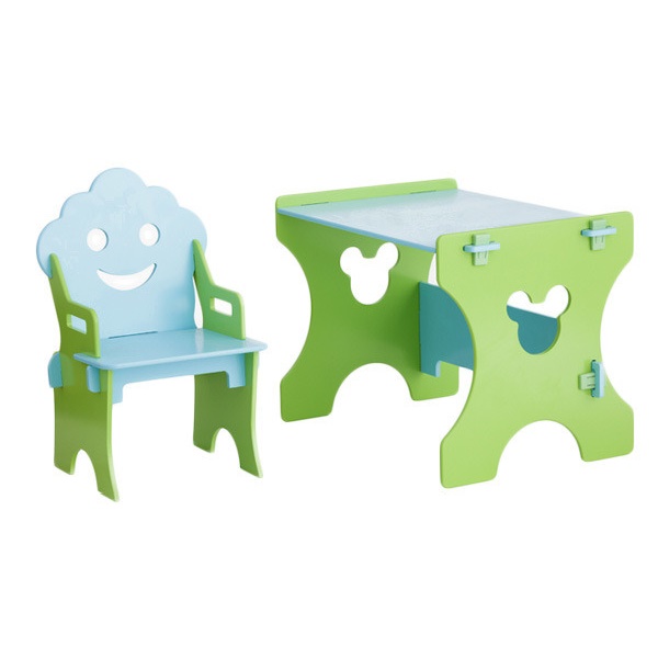 Детский столик и стульчик Гномик - салатово-голубой