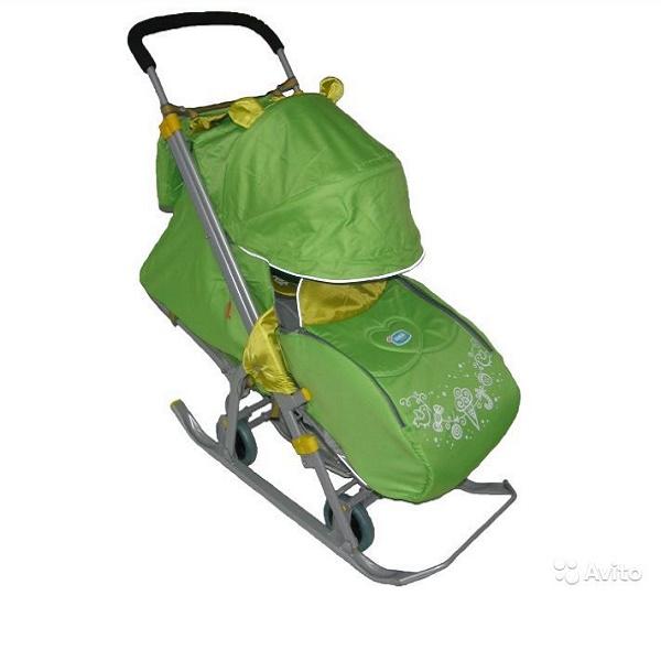 Санки-коляска Ника Детям 7 - зеленый
