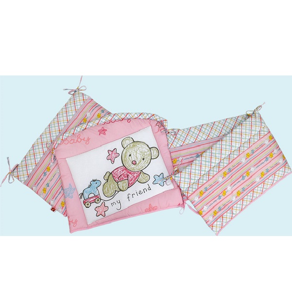 Бортики в кроватку Zoo Bear Золотой гусь - розовый