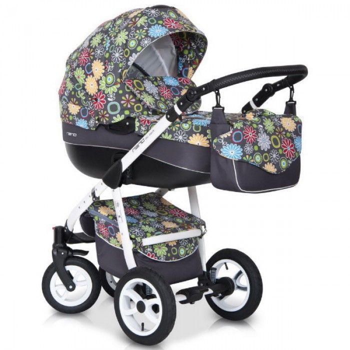 Детская универсальная коляска Riko Nano Flower 3  в 1 - 01