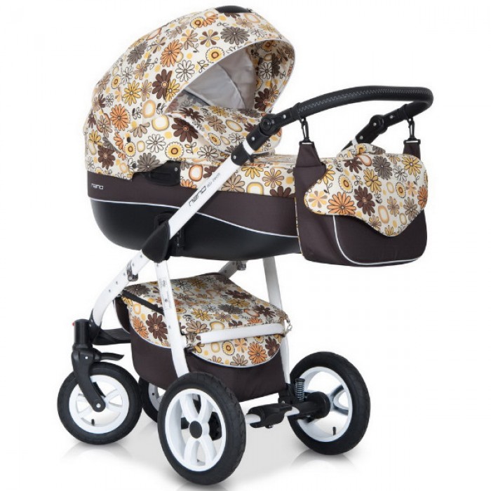 Детская универсальная коляска Riko Nano Flower 3  в 1 - 02
