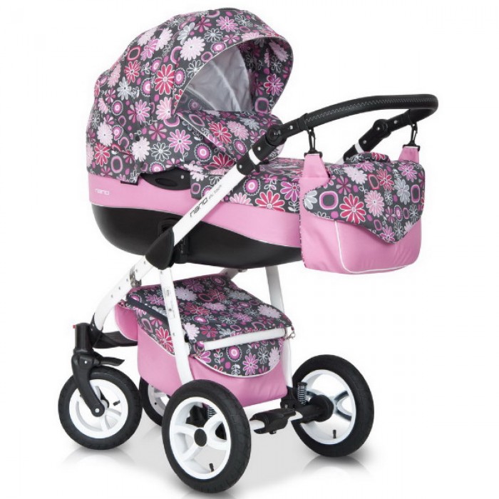Детская универсальная коляска Riko Nano Flower 3  в 1 - 04
