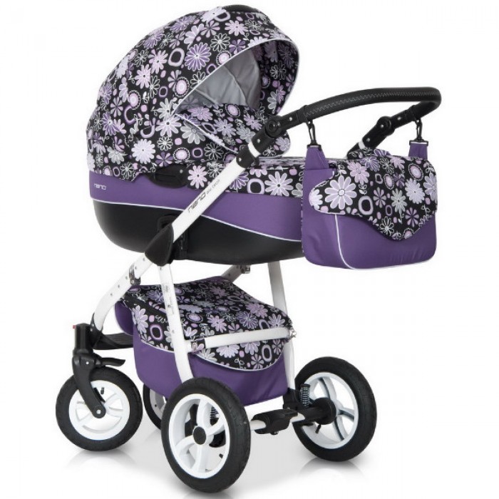 Детская универсальная коляска Riko Nano Flower 3  в 1 - 06