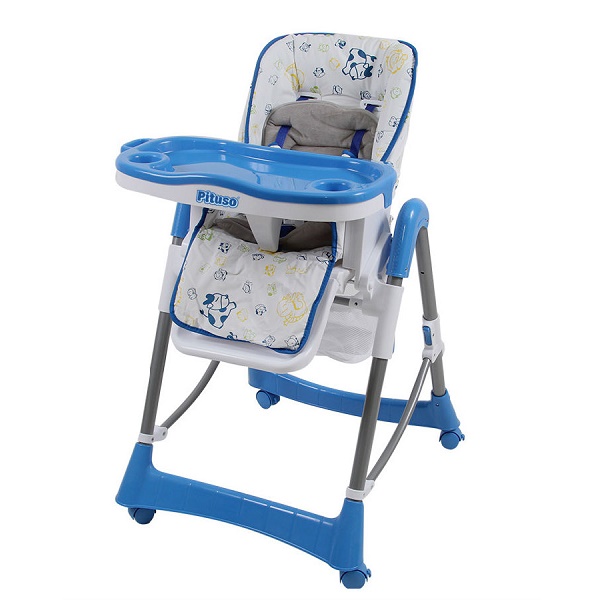 Детский стульчик для кормления Pituso Nino - white-blue animals