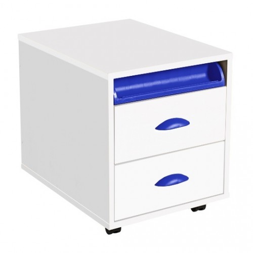 Тумба выкатная ДЕМИ ТУВ 01-01 White - синий