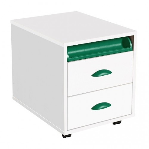 Тумба выкатная ДЕМИ ТУВ 01-01 White - зеленый