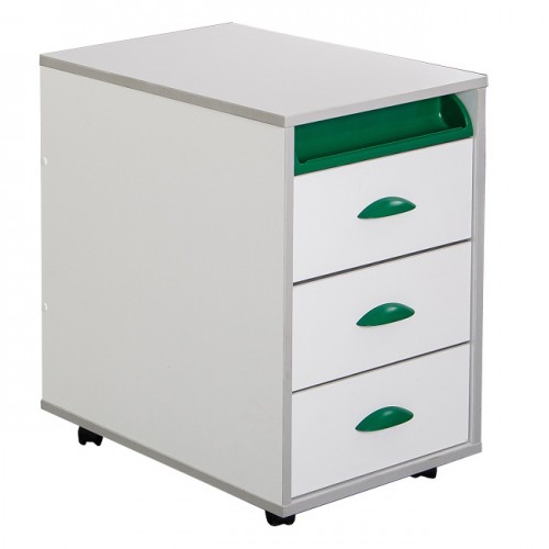 Тумба выкатная ДЭМИ ТУВ 02-01 White - зеленый