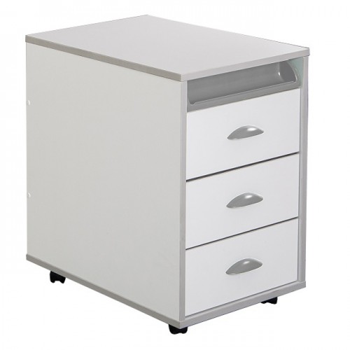 Тумба выкатная ДЭМИ ТУВ 02-01 White - серый