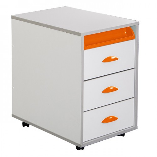 Тумба выкатная ДЭМИ ТУВ 02-01 White - оранжевый