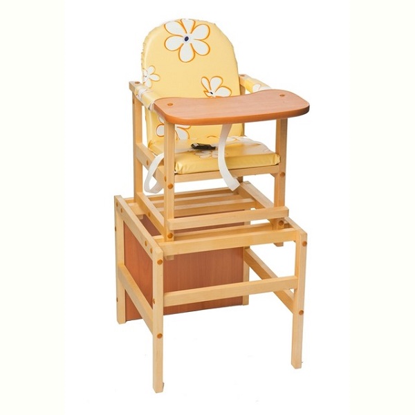Детский стульчик для кормления ПМДК Октябренок - ромашки желтые