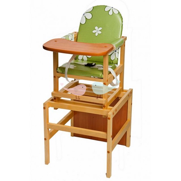 Детский стульчик для кормления ПМДК Октябренок - ромашки зеленые