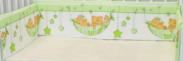 Защитный бортик в кроватку Евротек Баю Бай - зеленый