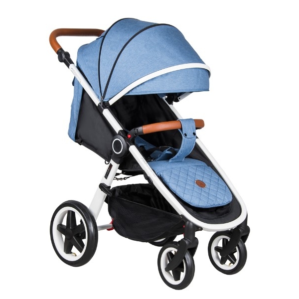 Детская прогулочная коляска Coletto Joggy - индиго на белой раме