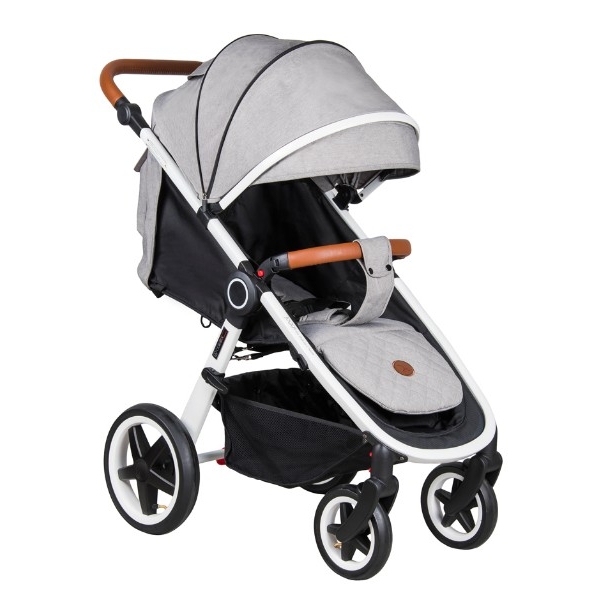 Детская прогулочная коляска Coletto Joggy - silver на белой раме