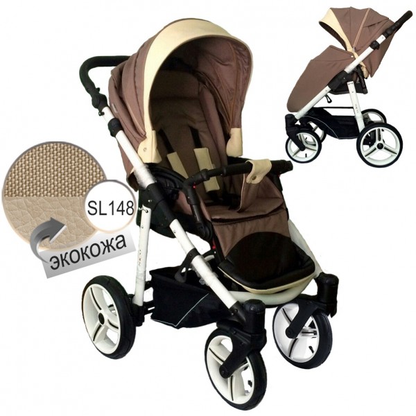 Детская прогулочная коляска Bebetto Nico эко-кожа+ткань - SL-148