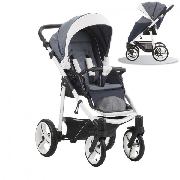 Детская прогулочная коляска Bebetto Nico эко-кожа+ткань - SLW18