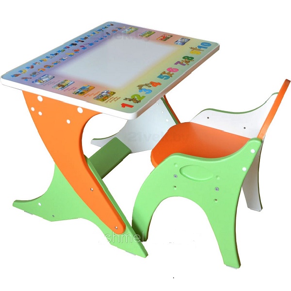 Набор растущей детской мебели Интехпроект - эвкалипт-оранжевый