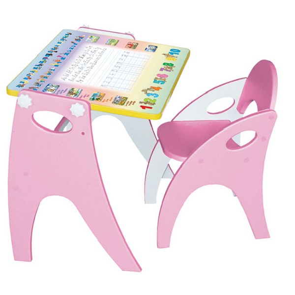 Набор детской мебели Интехпроект №1(парта-мольберт-стул) - розовый