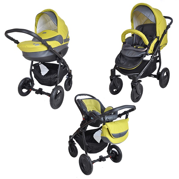 Детская универсальная коляска Tutis Galant 3 в 1 - оливковый/серый