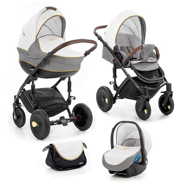 Детская универсальная коляска Tutis Viva 3 в 1 - серый/белый