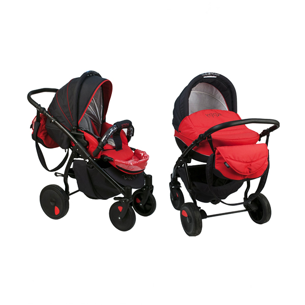 Детская универсальная коляска Tutis Zippy New 2 в 1 - темно серый/красный