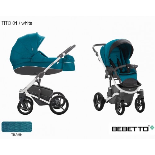 Детская универсальная коляска Bebetto Tito 2 в 1 - 01 BIA